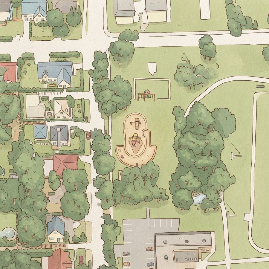 Illustrated map of Clark Park