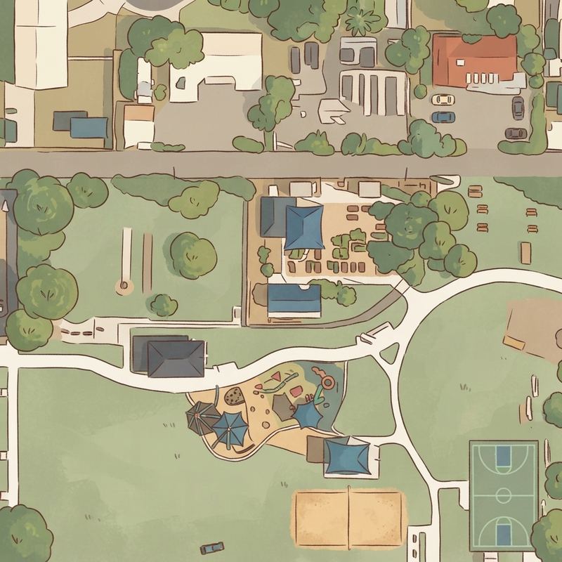Illustrated map of Clark Park