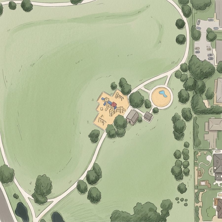 Illustrated map of Clarkson Park