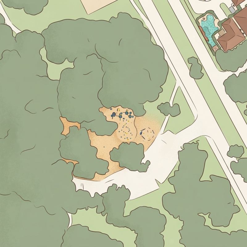Illustrated map of Clay Mathis Park