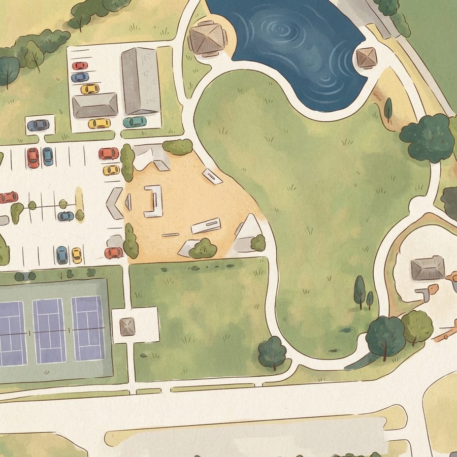 Illustrated map of Clayton W Chandler Park
