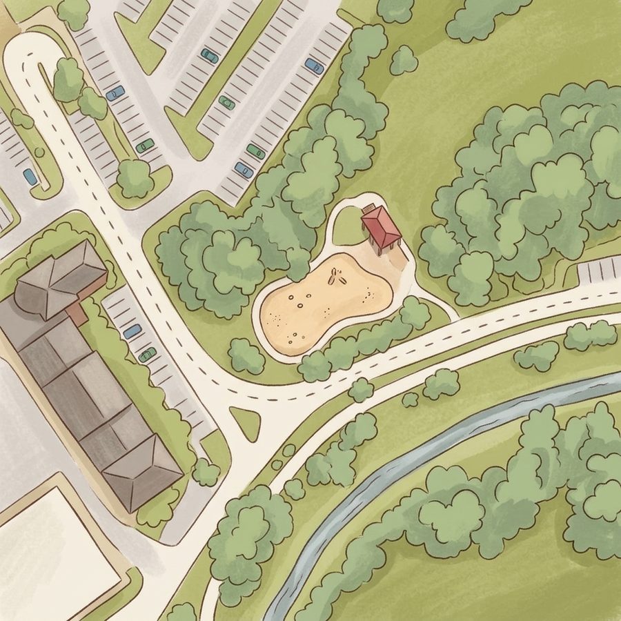 Illustrated map of Clear Creek White Water Park