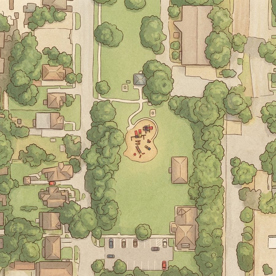 Illustrated map of Cliff Tuttle Park