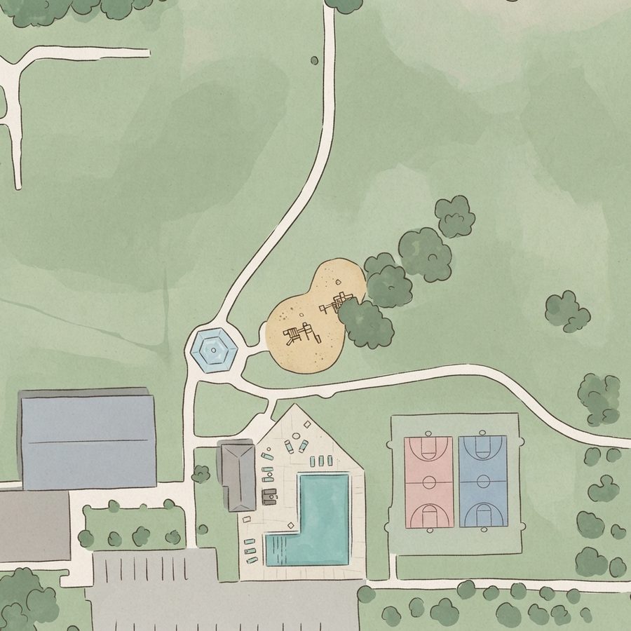 Illustrated map of Cloverland Park