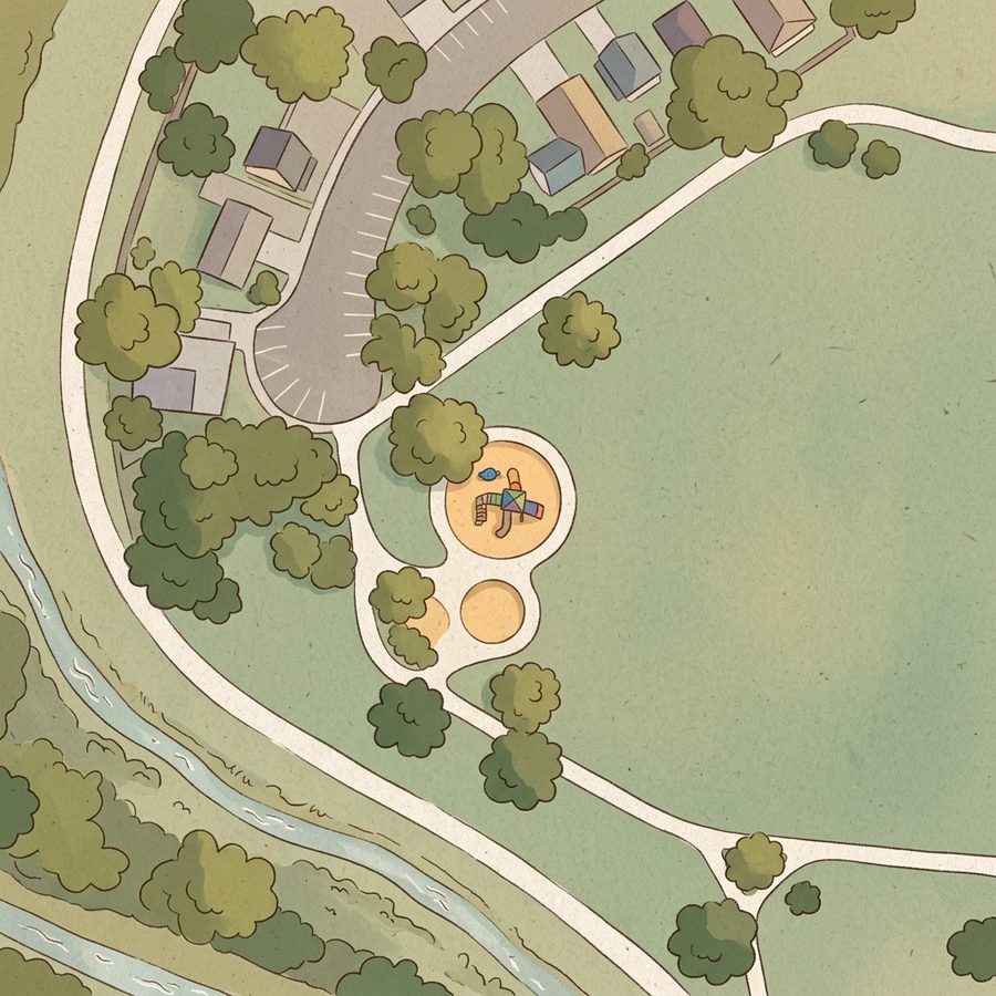 Illustrated map of Club Crest Park North