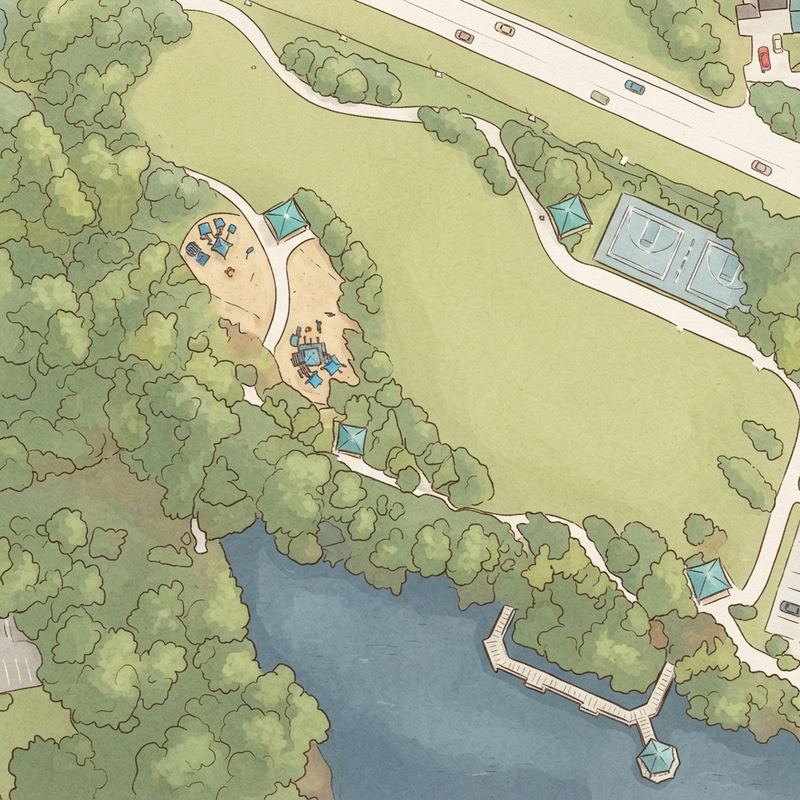 Illustrated map of Club Drive Park