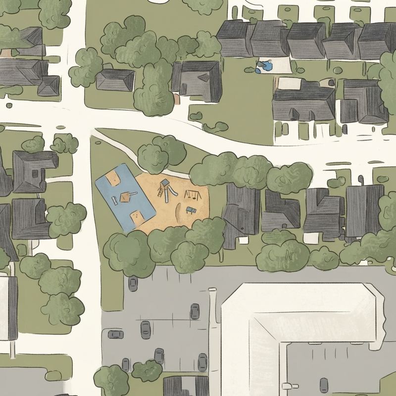 Illustrated map of Cluck Park