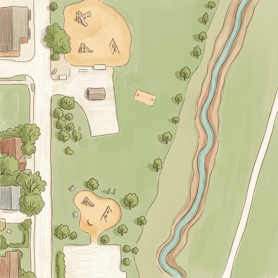 Illustrated map of Coal Creek Park