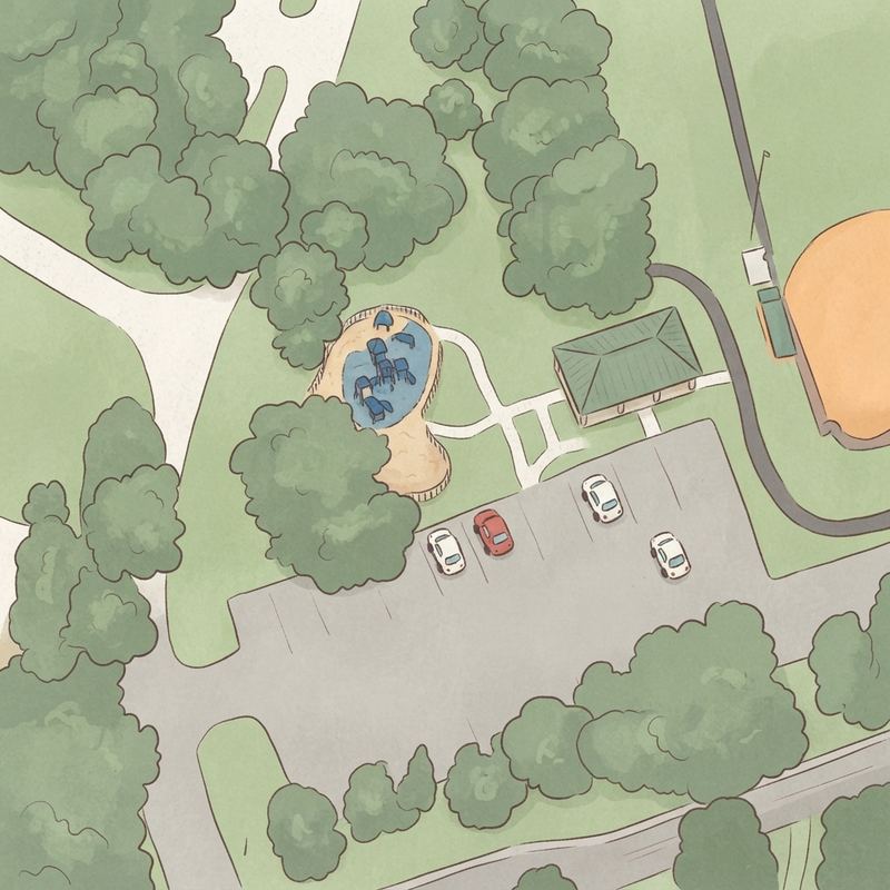 Illustrated map of Cobb County Hurt Road Park