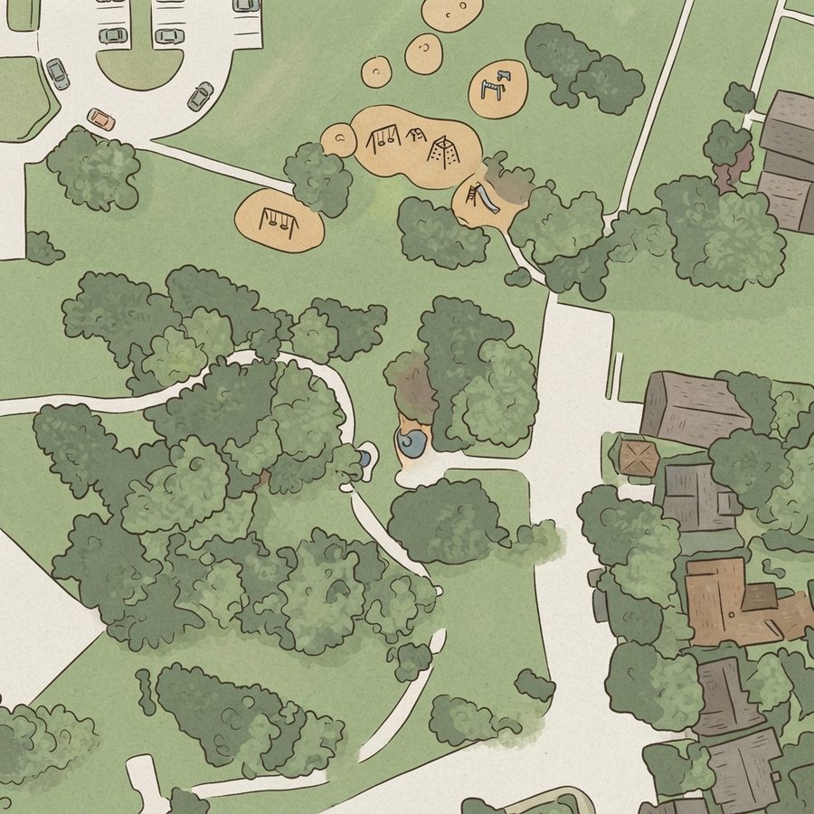 Illustrated map of Cole Creek Park
