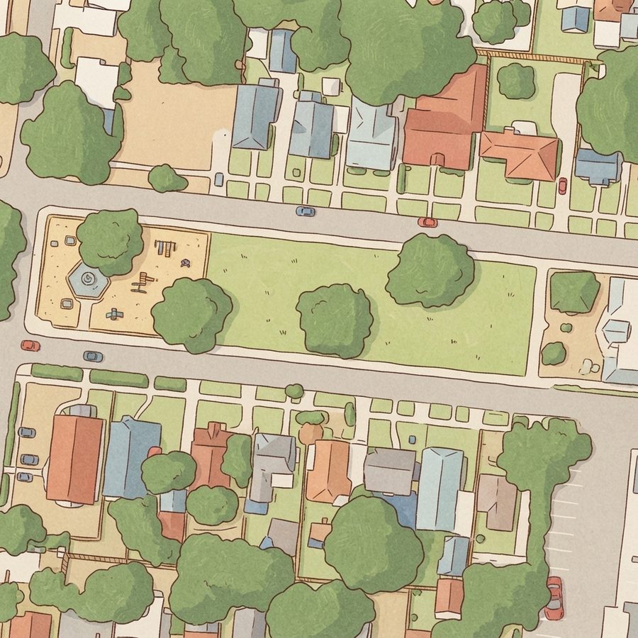 Illustrated map of Collins Garden Park