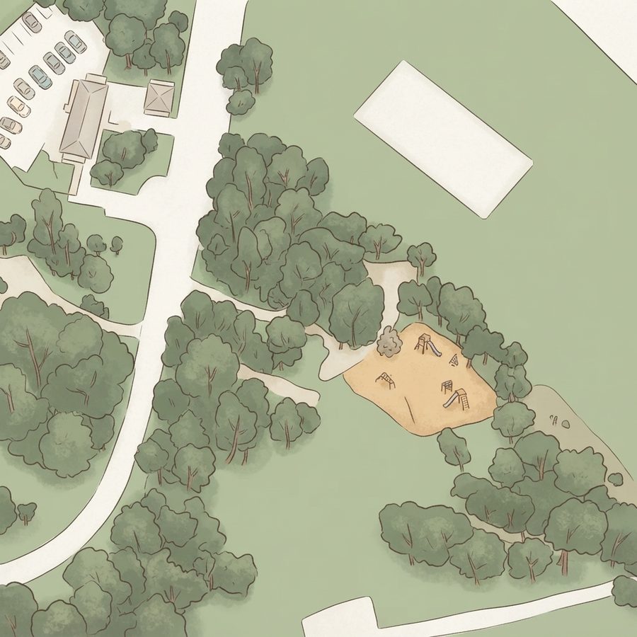 Illustrated map of Collins Park playground