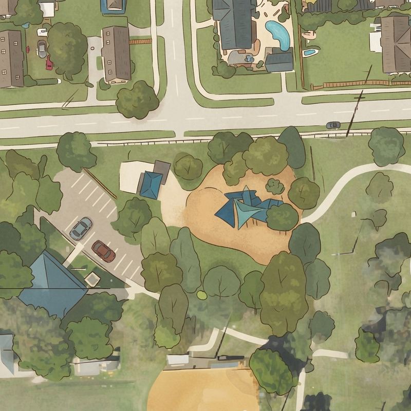 Illustrated map of Colonial Drive Park