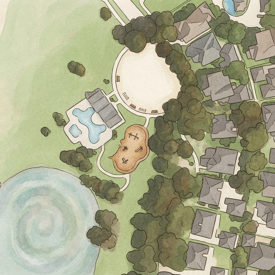 Illustrated map of Colony Park