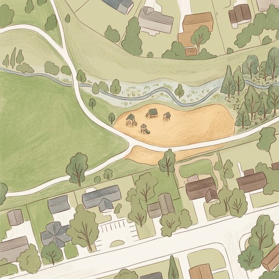 Illustrated map of Columbine Hills Park