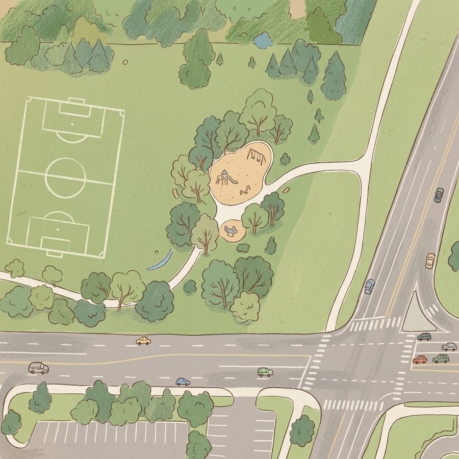 Illustrated map of Columbine Manor Park