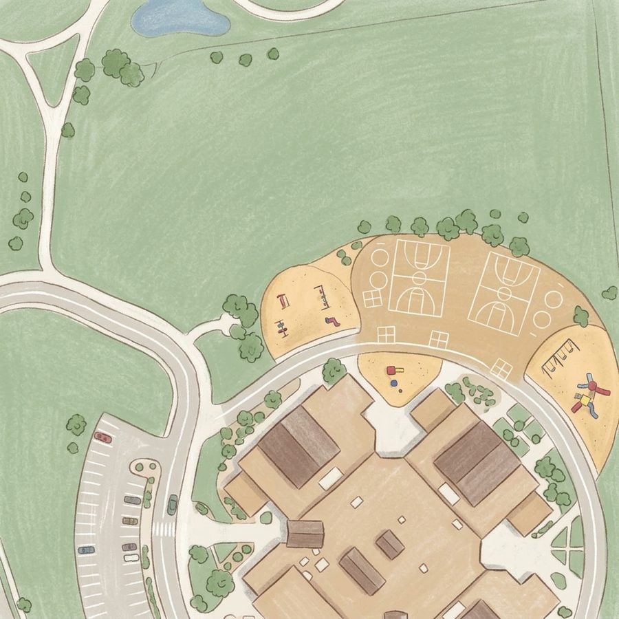 Illustrated map of Columbine Mine Park