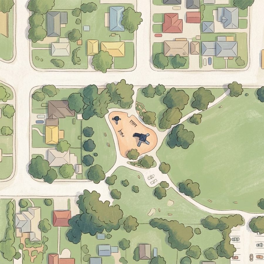 Illustrated map of Columbine Park