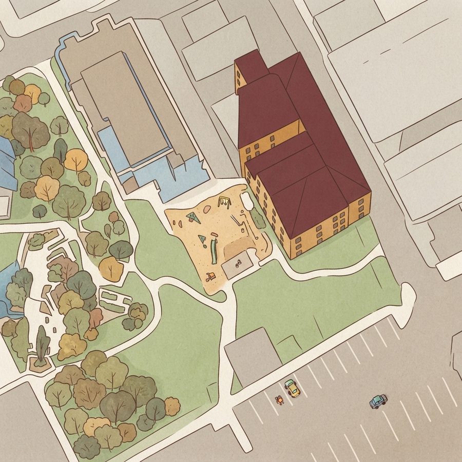Illustrated map of Commerce Center Park