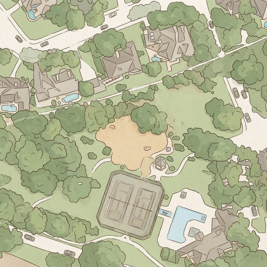 Illustrated map of Commonwealth Clubhouse & Park