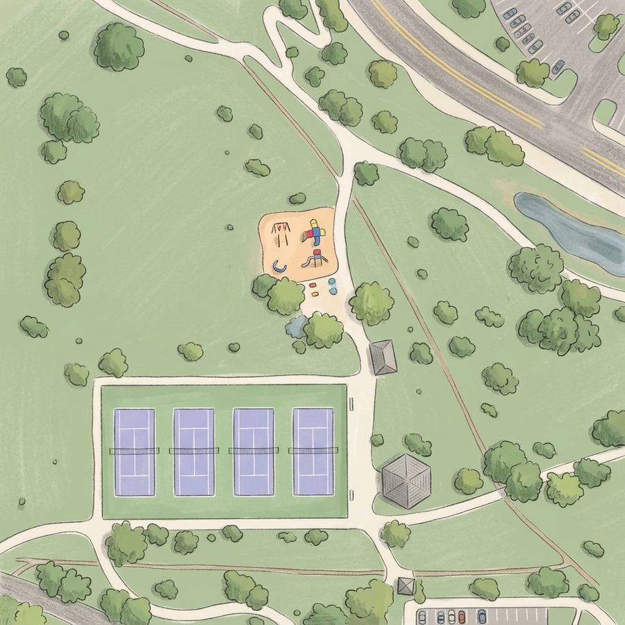 Illustrated map of Community Park Playground