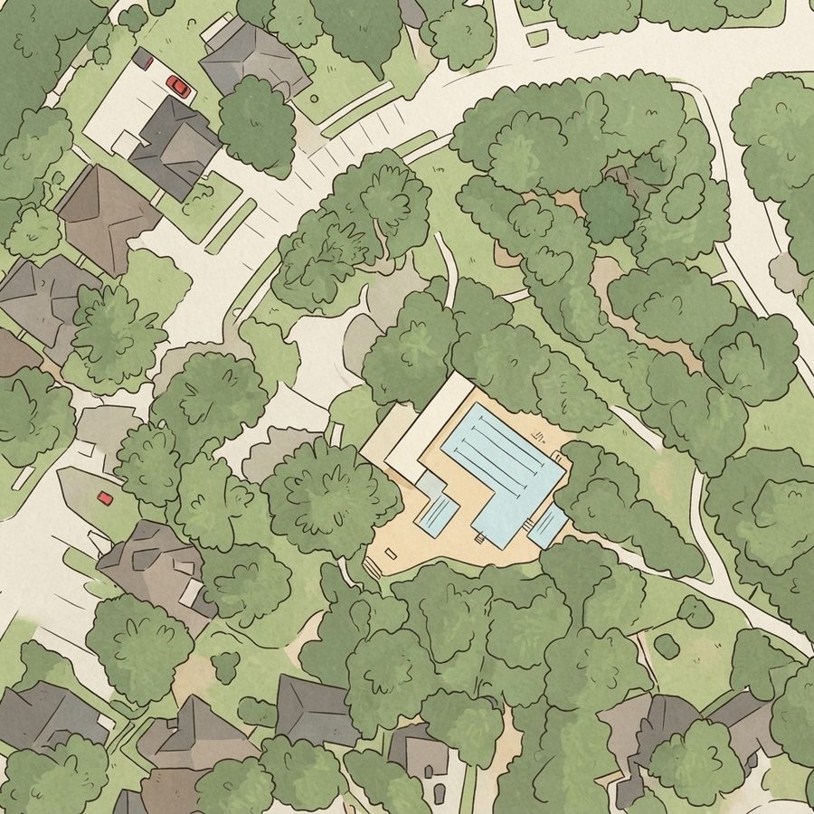 Illustrated map of Community Pool
