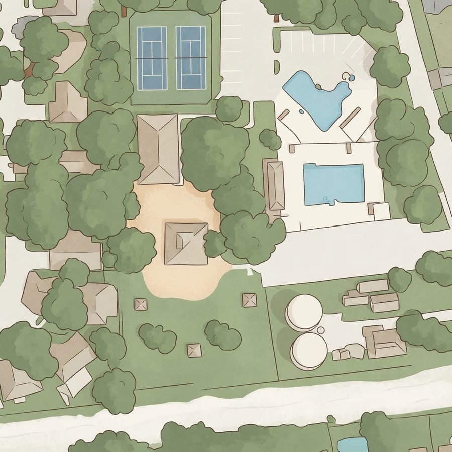 Illustrated map of Concord Bridge Central Bridge Park