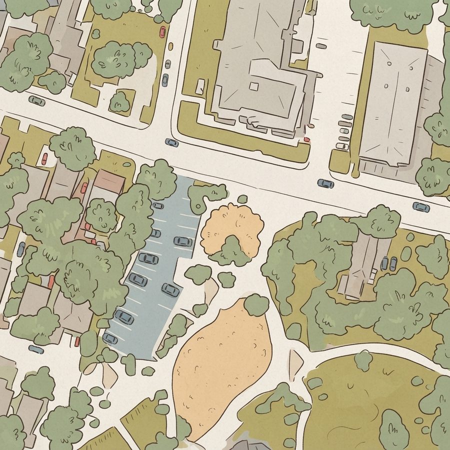 Illustrated map of Confluence Park