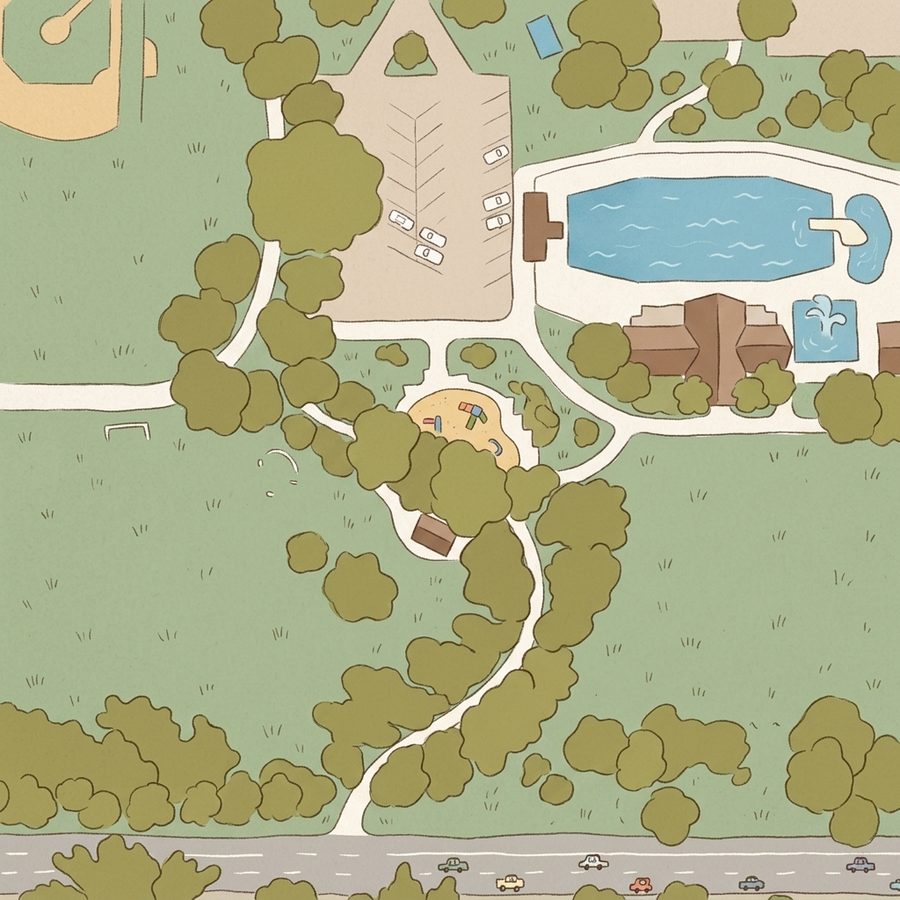 Illustrated map of Congress Park