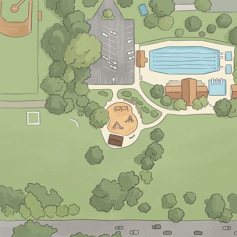 Illustrated map of Congress Park Playground