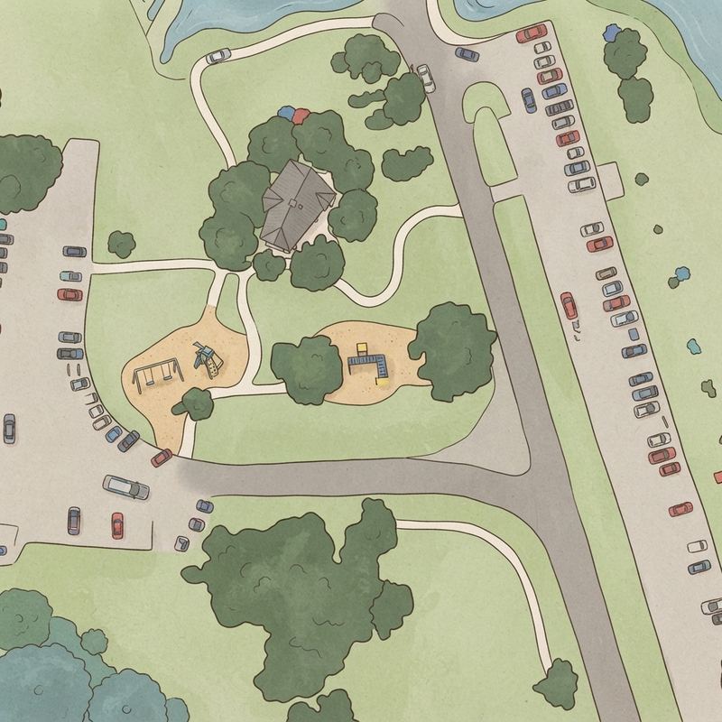 Illustrated map of Conner Pavilion - Lake Park