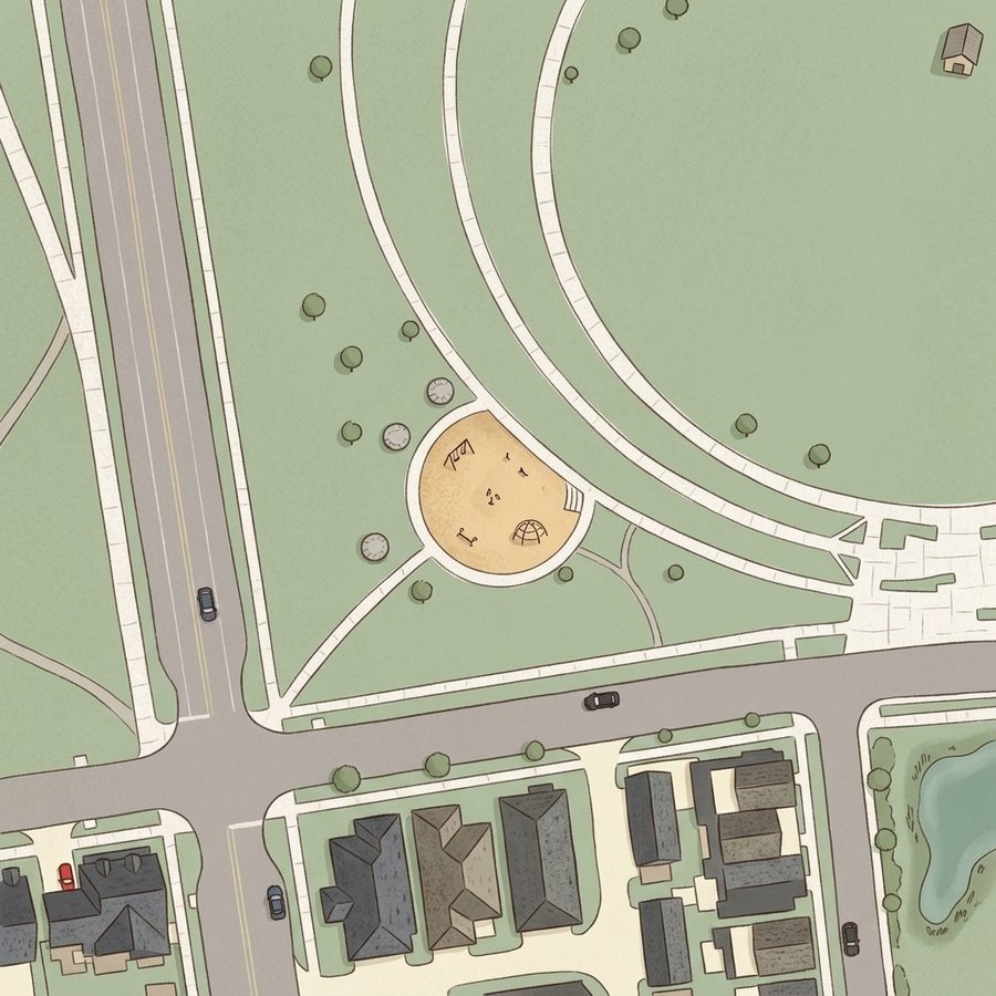 Illustrated map of Conservatory Green Pocket Park
