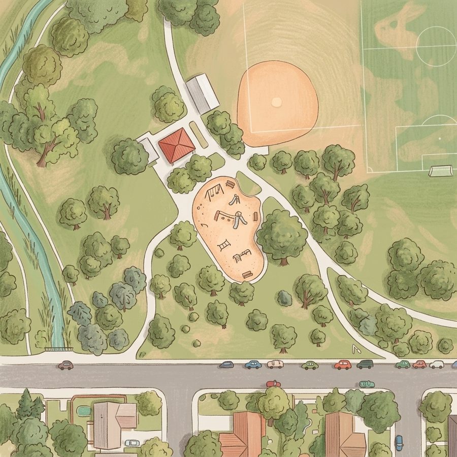 Illustrated map of Cook Park