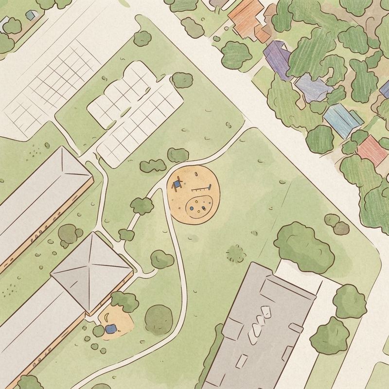 Illustrated map of Cool School Neighborhood Park
