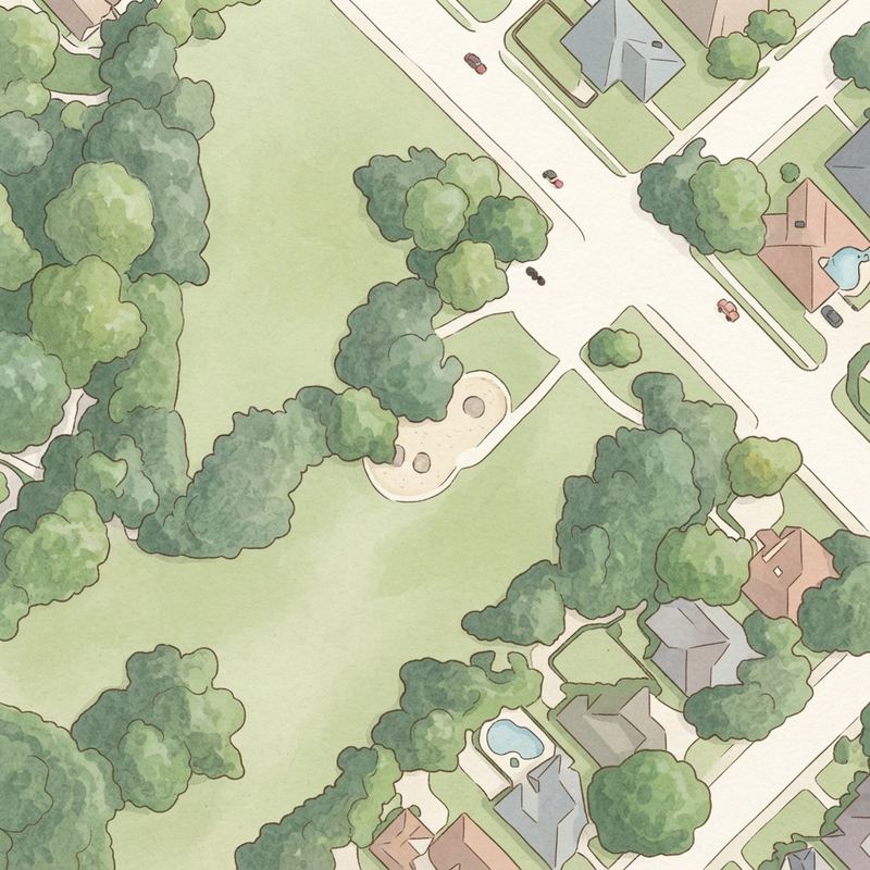 Illustrated map of Coomer Park