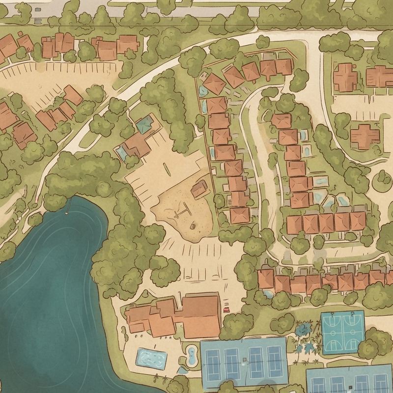 Illustrated map of Cooper City Pool & Tennis Center Park