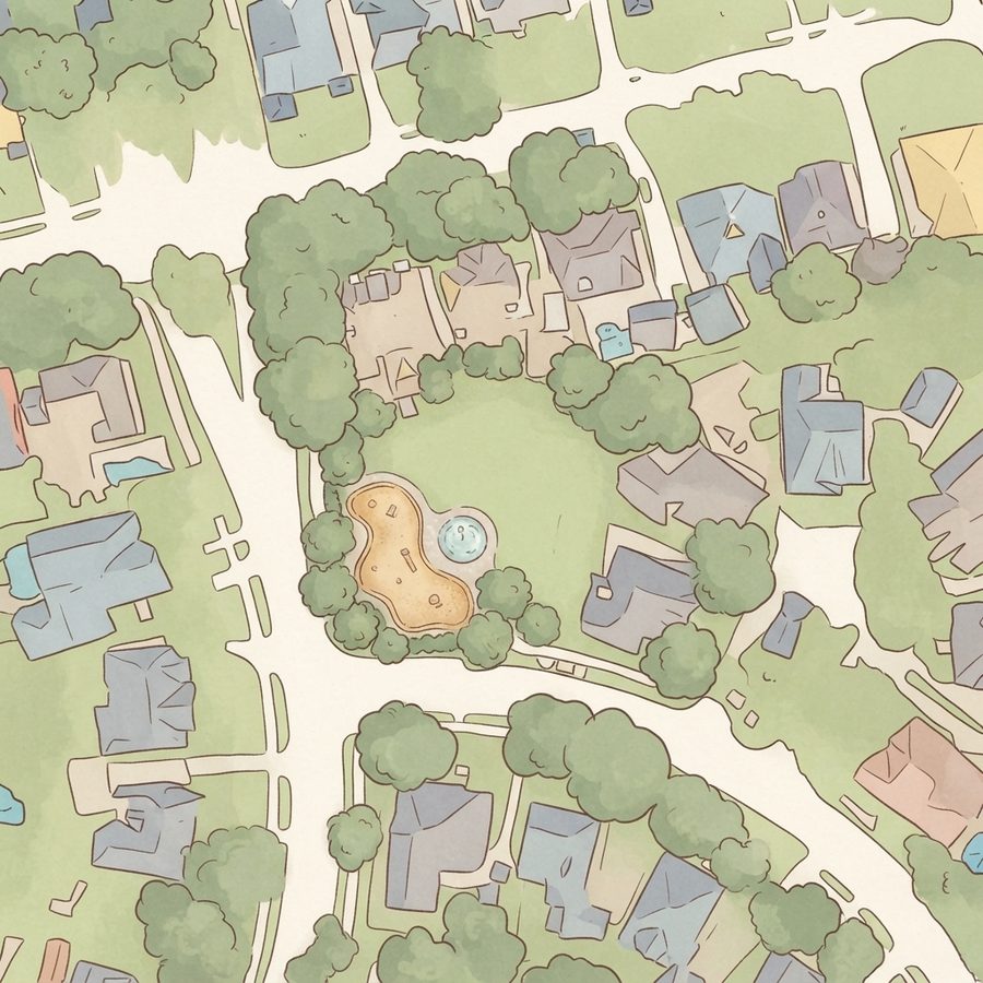 Illustrated map of Copper Lakes Resident Park