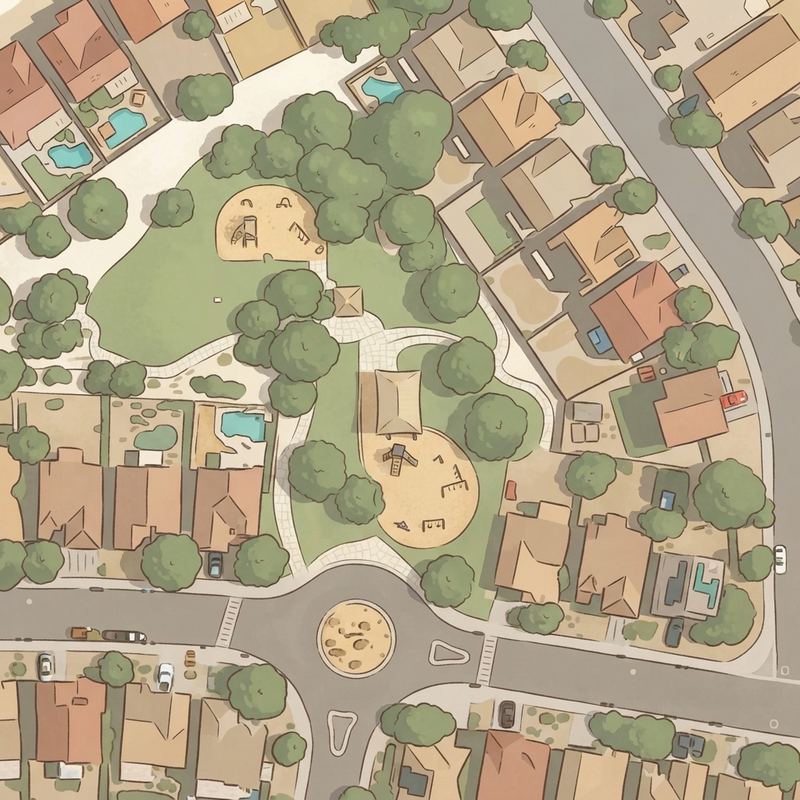Illustrated map of Coppercrest Park