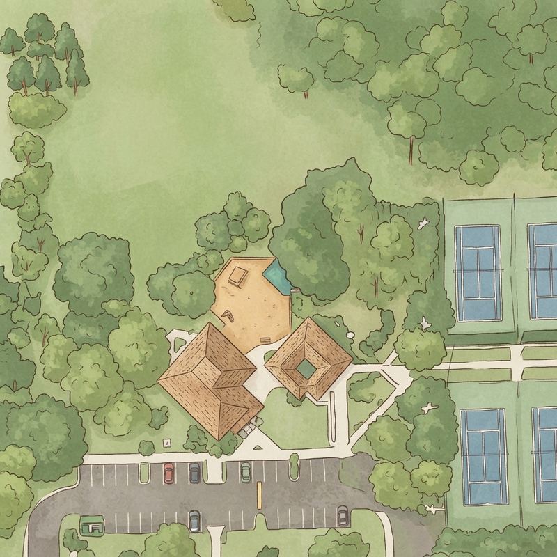 Illustrated map of Coral Pine Park