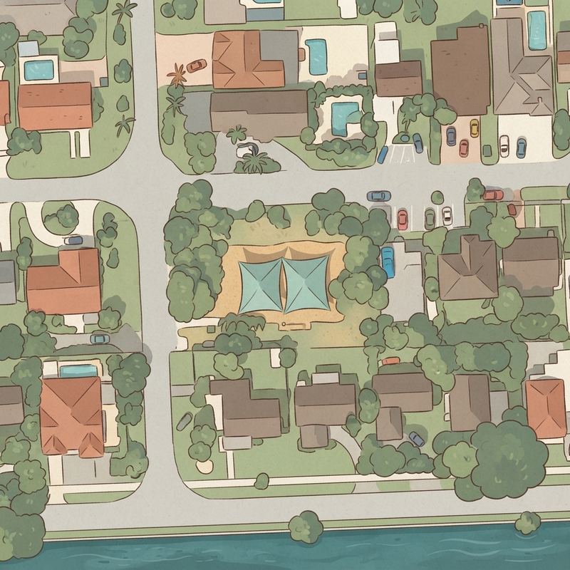 Illustrated map of Coral Villas Park