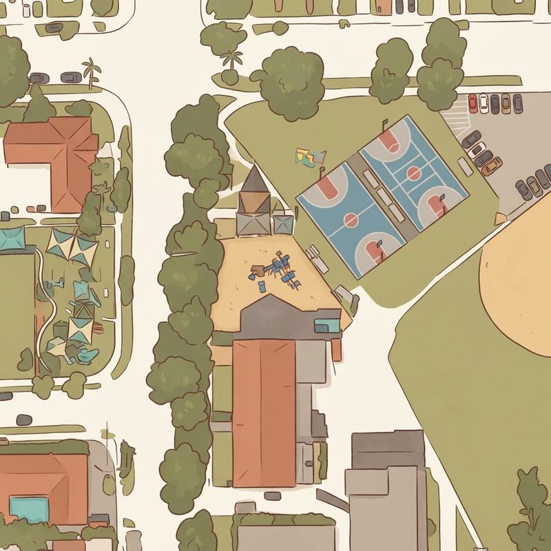 Illustrated map of Coral Way Community Center Playground