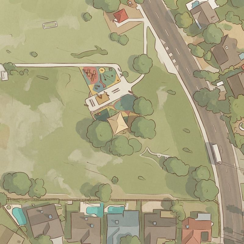 Illustrated map of Corbell Park