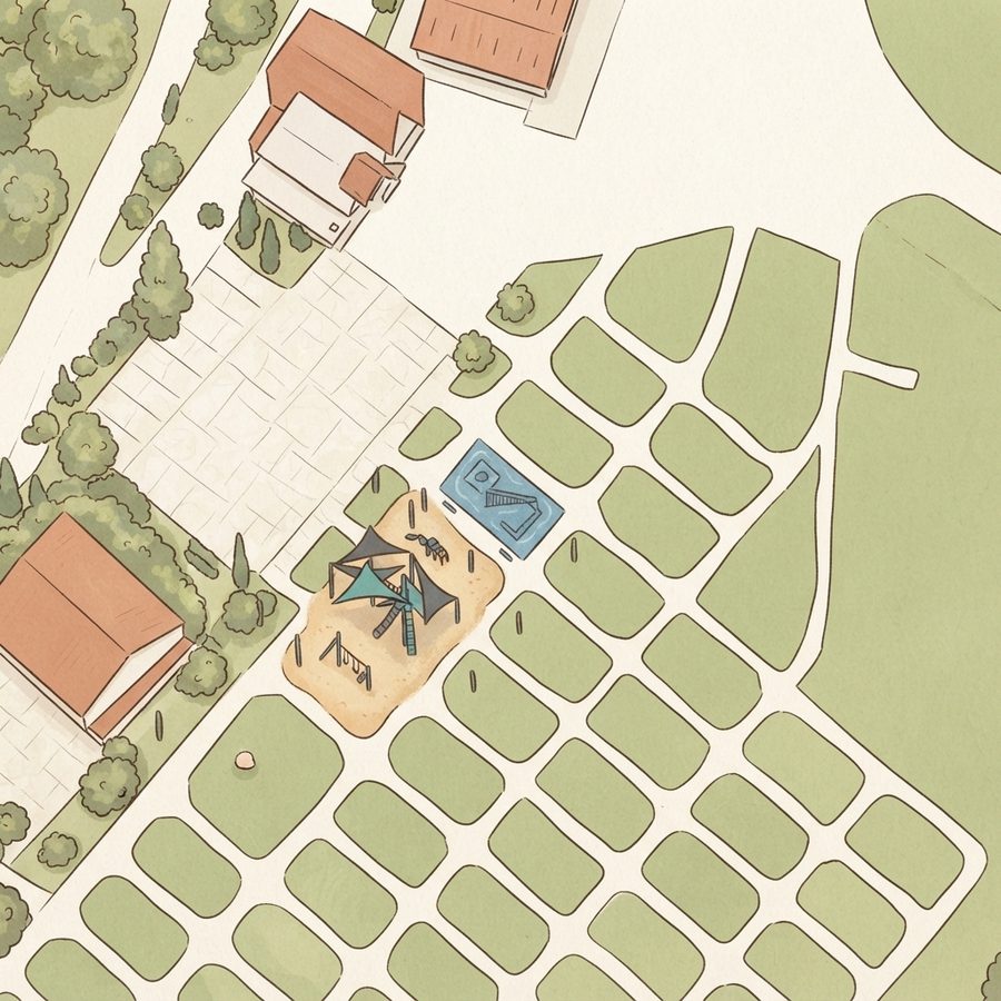 Illustrated map of Cornelia Fort Playground