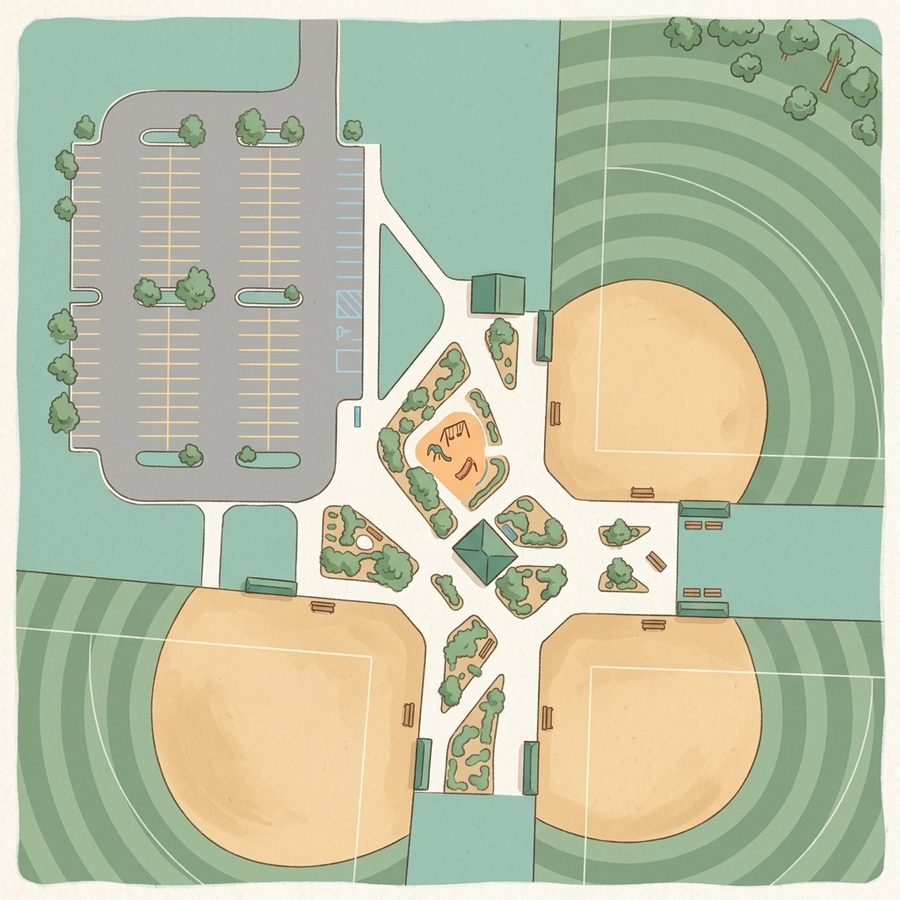 Illustrated map of Cornerstone Park Diamond #3