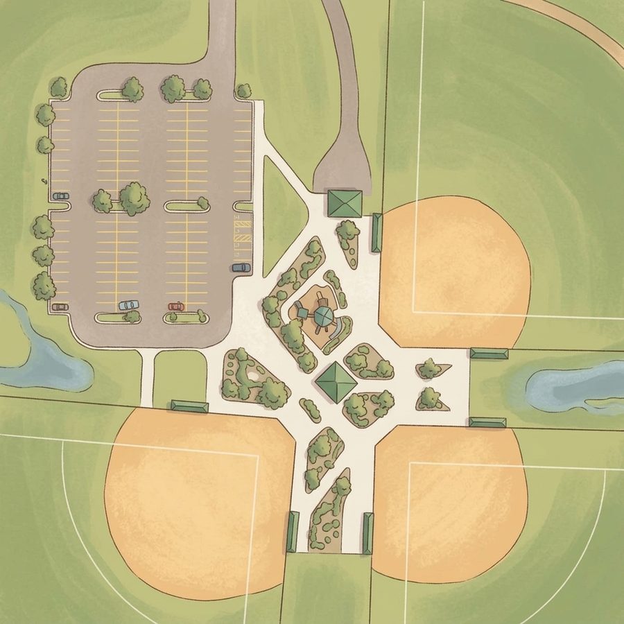 Illustrated map of Cornerstone Park