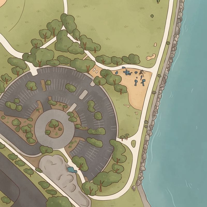 Illustrated map of Coronado Tidelands Park