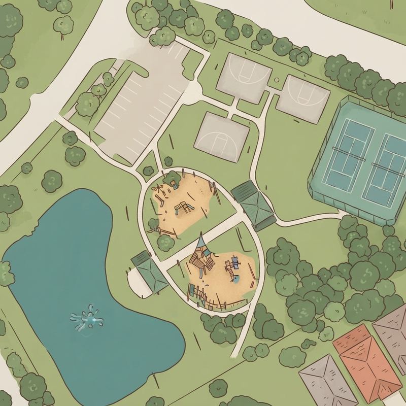 Illustrated map of Corporal Patrick Deans Park