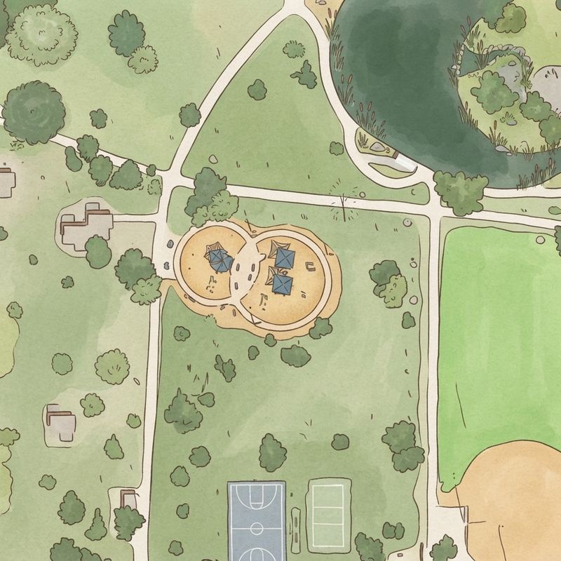 Illustrated map of Cortez Park