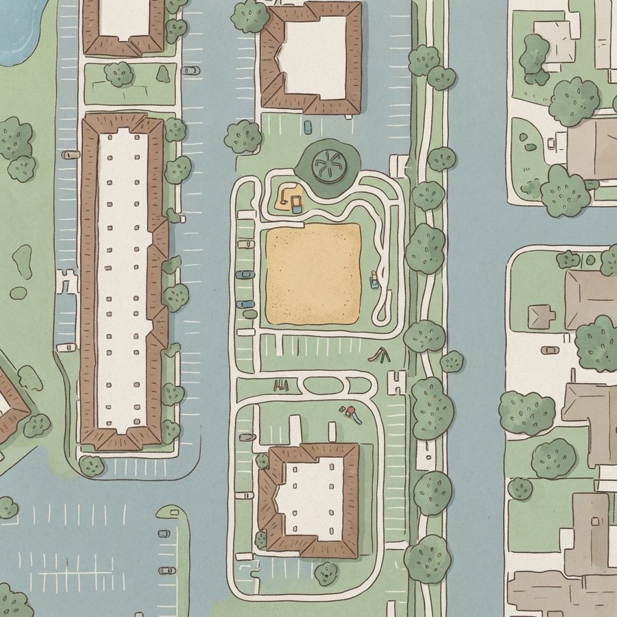 Illustrated map of Cosmic Raceway/CrawLVenture