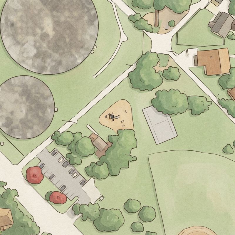 Illustrated map of Cotillion Park